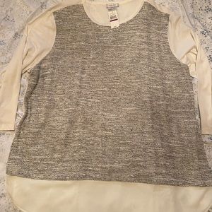 Van Heusen Mixed Media Long Sleeve Blouse